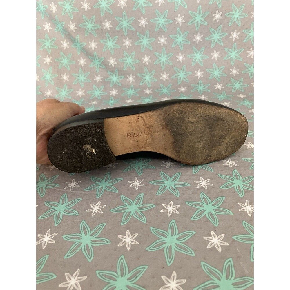 Ralph Lauren Black and Cream Leather Penny Loafers - Picture 10 of 12